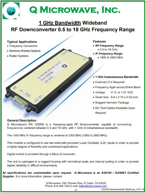 Q Microwave | RF Downconverter 0.5 to 18 GHz Frequency Range